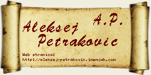 Aleksej Petraković vizit kartica